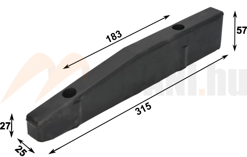 Ütközőgumi 315x25x55 2 furat Krone