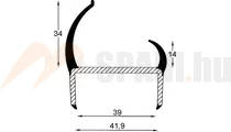 Tömítőprofil ajtóhoz 40mm 2,7m