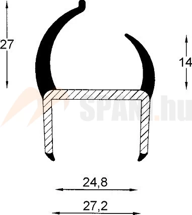 Ajtó tömítőprofil 25mm 3,2m