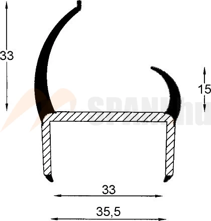Ajtó tömítőprofil 35mm 3,2m