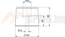 Ütköző gumi 100 X 80 csavarozható