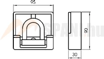 Rögzítő fül 90x95 hegeszthető