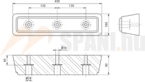Ütköző gumi 405 X 100 X 90