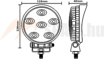 Munkalámpa LED 6x3W 1300Lm