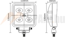 Munkalámpa LED 5x3W 900Lm