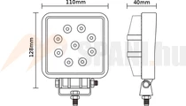 Munkalámpa LED 9x3W 2200Lm