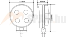 Munkalámpa LED 4x5W 2800Lm