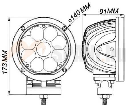 Munkalámpa LED kerek 9x 5W