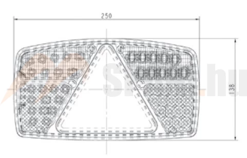 Hátsó lámpa kerekített LED 53x 10-30V jobb