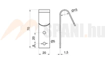 Akasztó oldalfalra 20x70