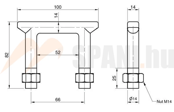 Rögzítő fül alapkeretbe 2500 kg