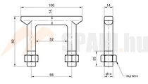 Rögzítő fül U 66x82