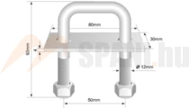 Rögzítő fül U 54x92