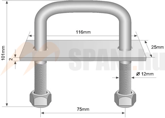 Rögzítő fül 100mm