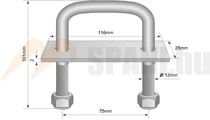 Rögzítő fül U 75x101