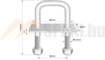 Rögzítő fül U 53x110