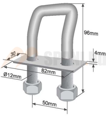 Rögzítő fül 90mm hajlított