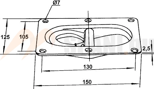 Rögzítő fül dupla 150x125 mm ES