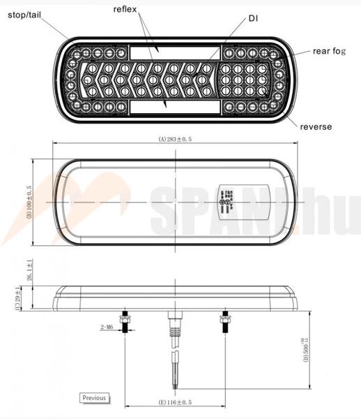 Hátsó lámpa LED 12/24V