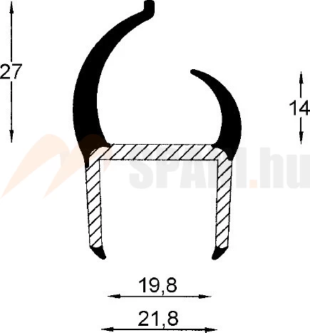 Ajtó tömítőprofil 20mm 3,2m