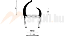 Tömítőprofil ajtóhoz 20mm 3,2m