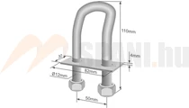 Rögzítő fül 110mm hajlított