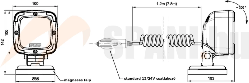 Munkalámpa LED 1300lm mágnestalppal FRISTOM 