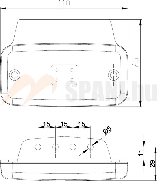 Helyzetjelző tartóval FT019 LED sárga FRISTOM