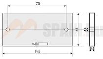 Prizma téglalap piros 94x44