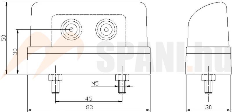 Rendszámtábla világítás emelt FT16/1 LED FRISTOM