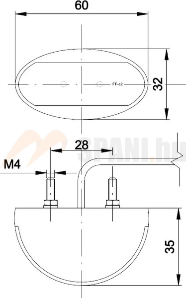 Helyzetjelző FT012 LED sárga FRISTOM