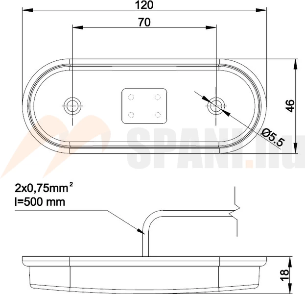 Helyzetjelző FT020 LED piros FRISTOM