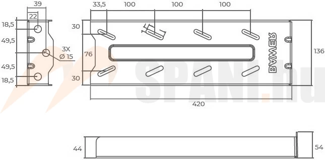 Szerszámosláda konzol készlet 420mm BAWER