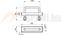 Rögzítő fül U 95x85