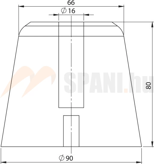Ütközőgumi kúpos 90x80