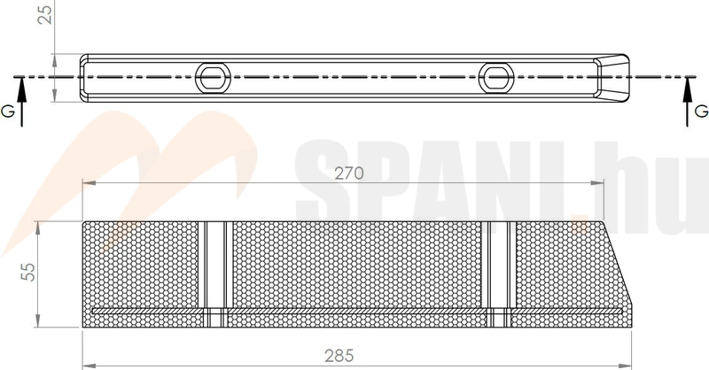 Ütközőgumi 285x25x55 2 furatos Krone