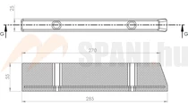 Ütköző gumi 285 x 25 x 55 Krone 2 furat