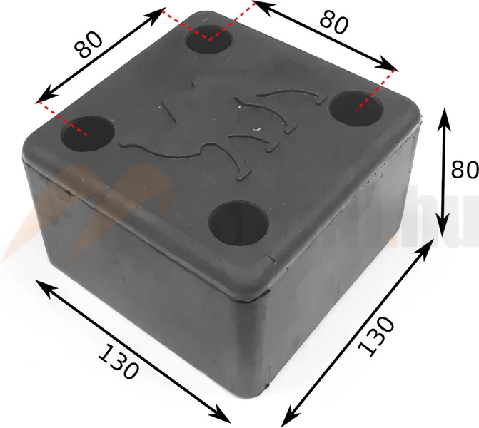 Ütközőgumi 130x130x80 4 furat WIELTON