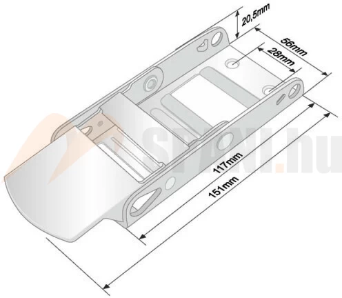 Ponyva leszorító csat rozsdamentes