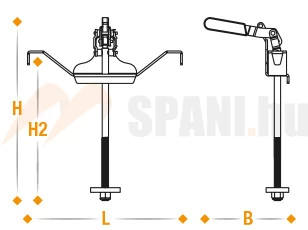 Pótkeréktartóhoz kerékrögzítő excenteres 255mm