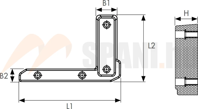 Ütközőgumi 260x190x60 L 4 furatos Krone bal