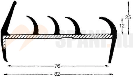 Ajtó tömítőprofil 80mm 5m szürke